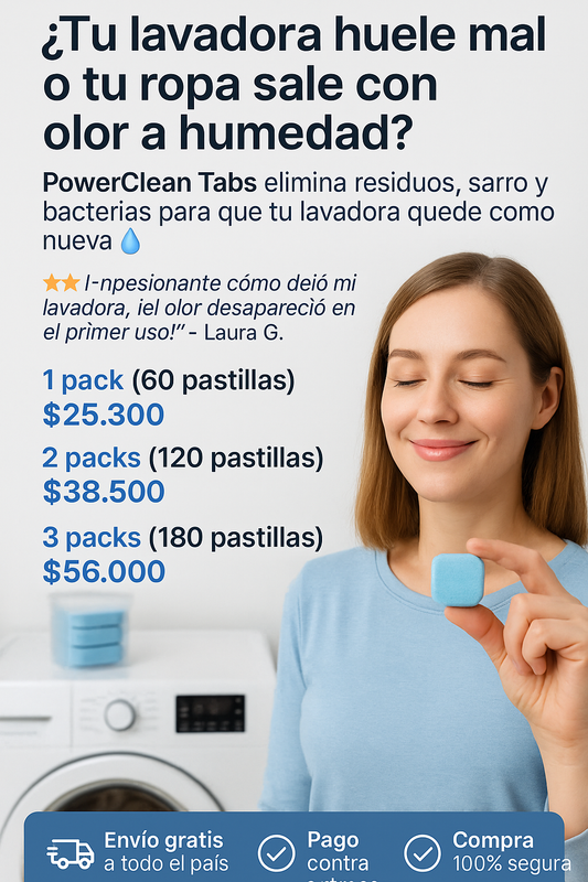 PowerClean Max - El poder máximo para mantener tu lavadora como nueva. 60 PASTILLAS
