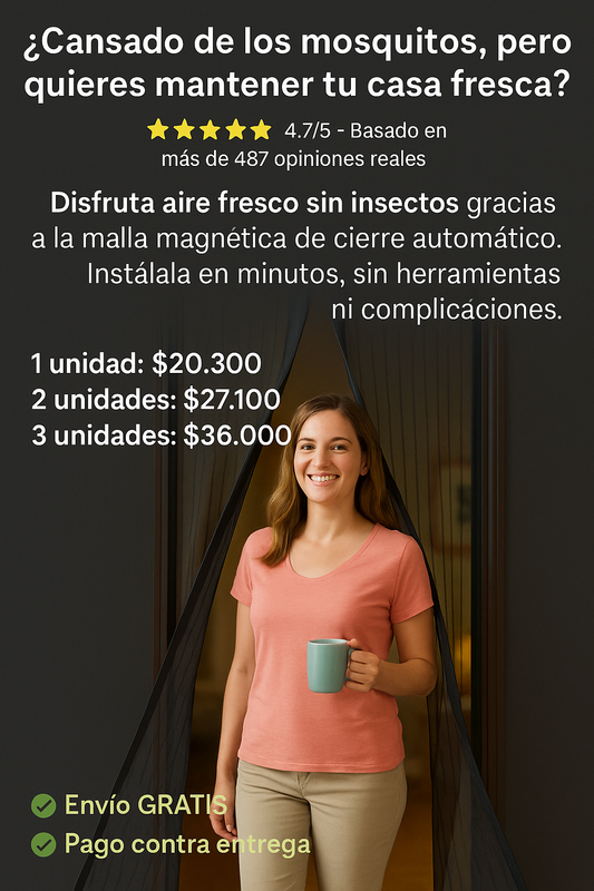 MosquiFree Puerta Magnética | Disfruta el aire libre sin picaduras ni zumbidos
