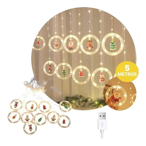 Luces Navidad Guirnalda Led Cascada Cálida Decoración Usb 5m