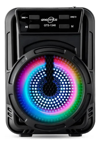 Parlante Portátil Suono Ayv0203 Bluetooth Radio Fm Usb Color Negro